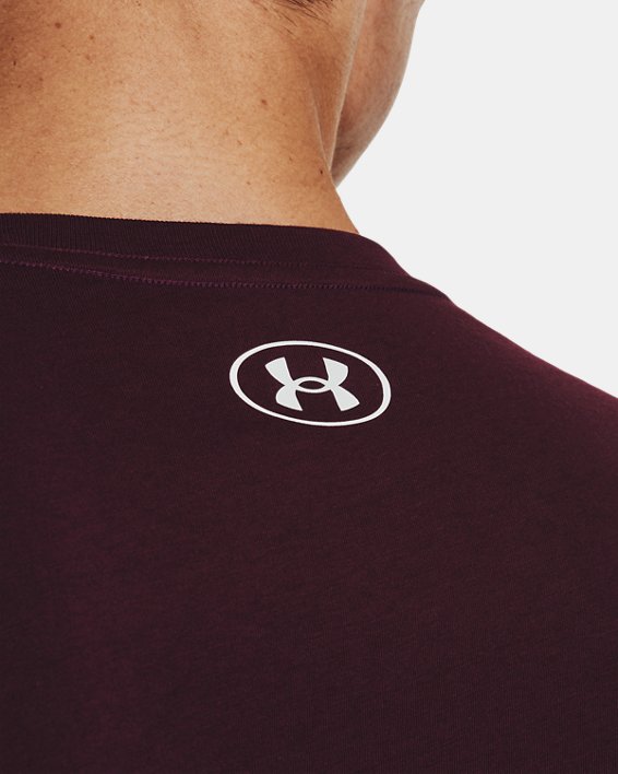 Men's UA Sportstyle Logo Short Sleeve in Maroon image number 3